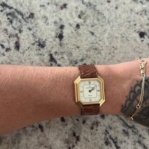 Gold and Brown Women's Watch